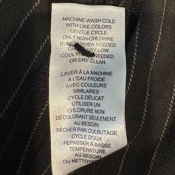 Elie Tahari Black Pinstriped Pleated Wide Leg Pants Size Medium - Picture 11 of 12